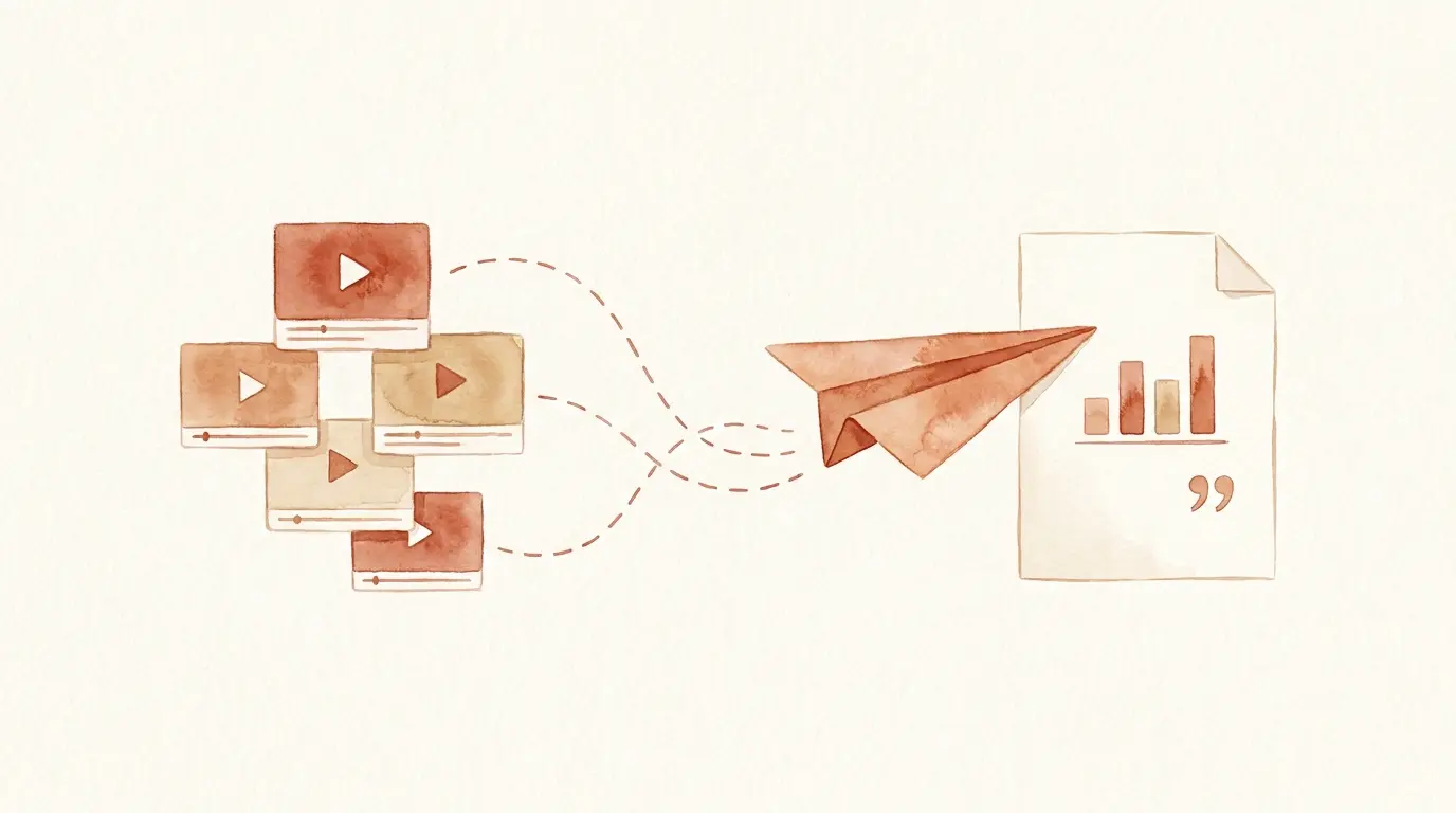 A video testimonial turns into published content, automatically