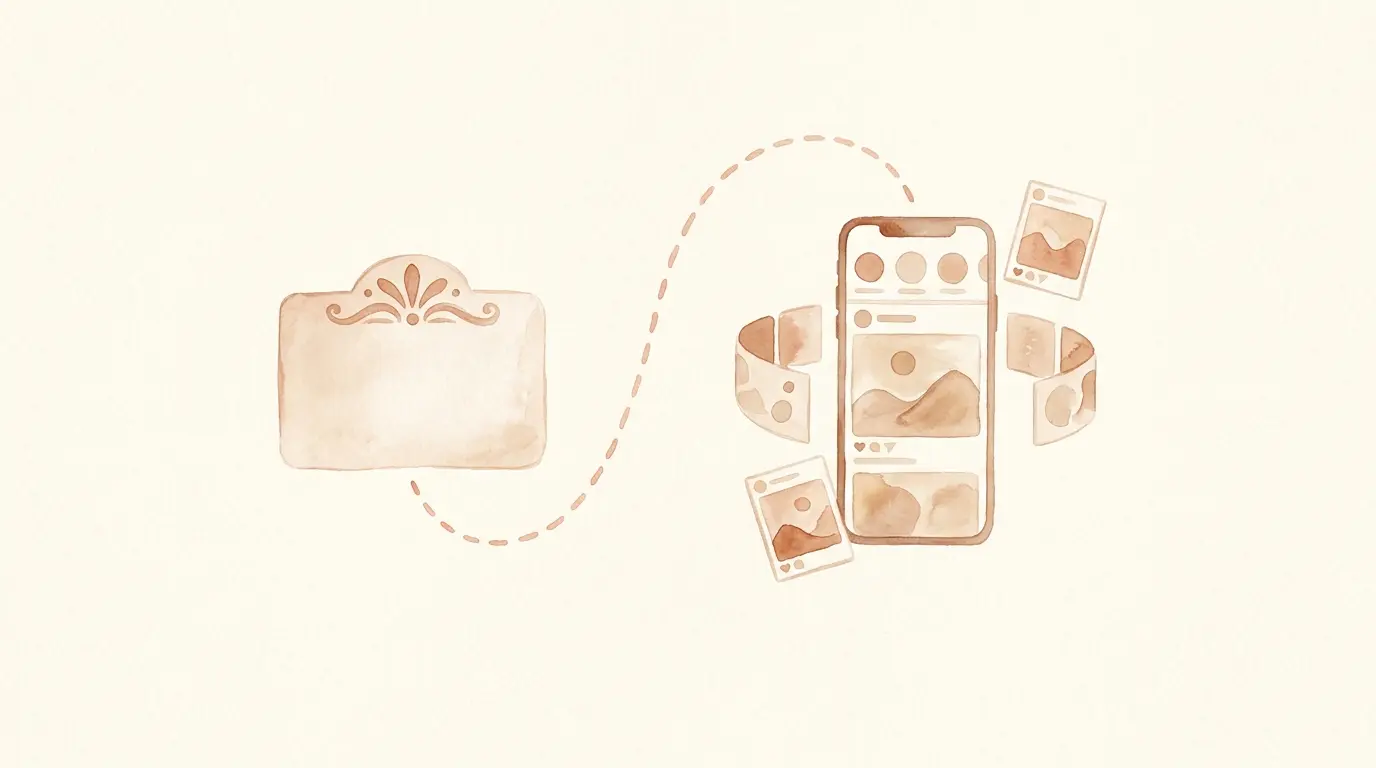 A testimonial becomes social posts and carousels